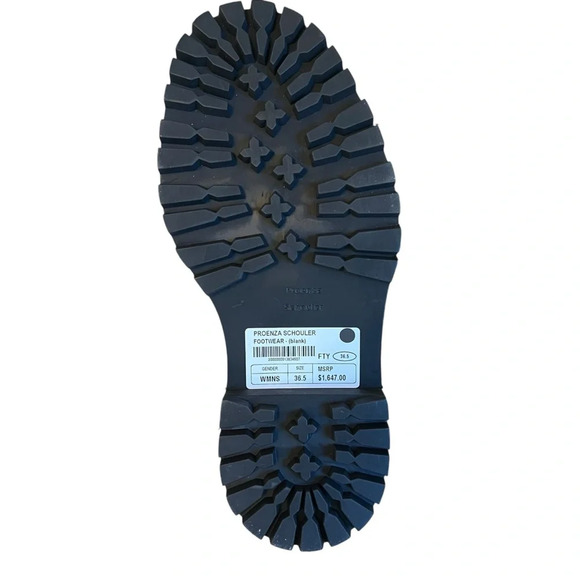 Proenza Schouler Shearling Lined Suede Lug Sole Ankle Boots Black IT 36.5 NWOB - Picture 9 of 11